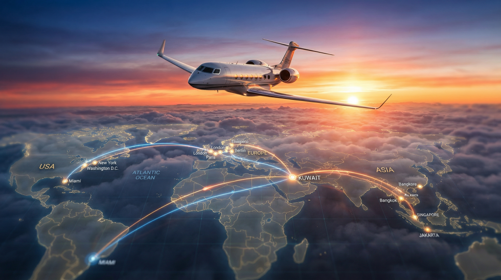 Private Jet Global Routes Sunset